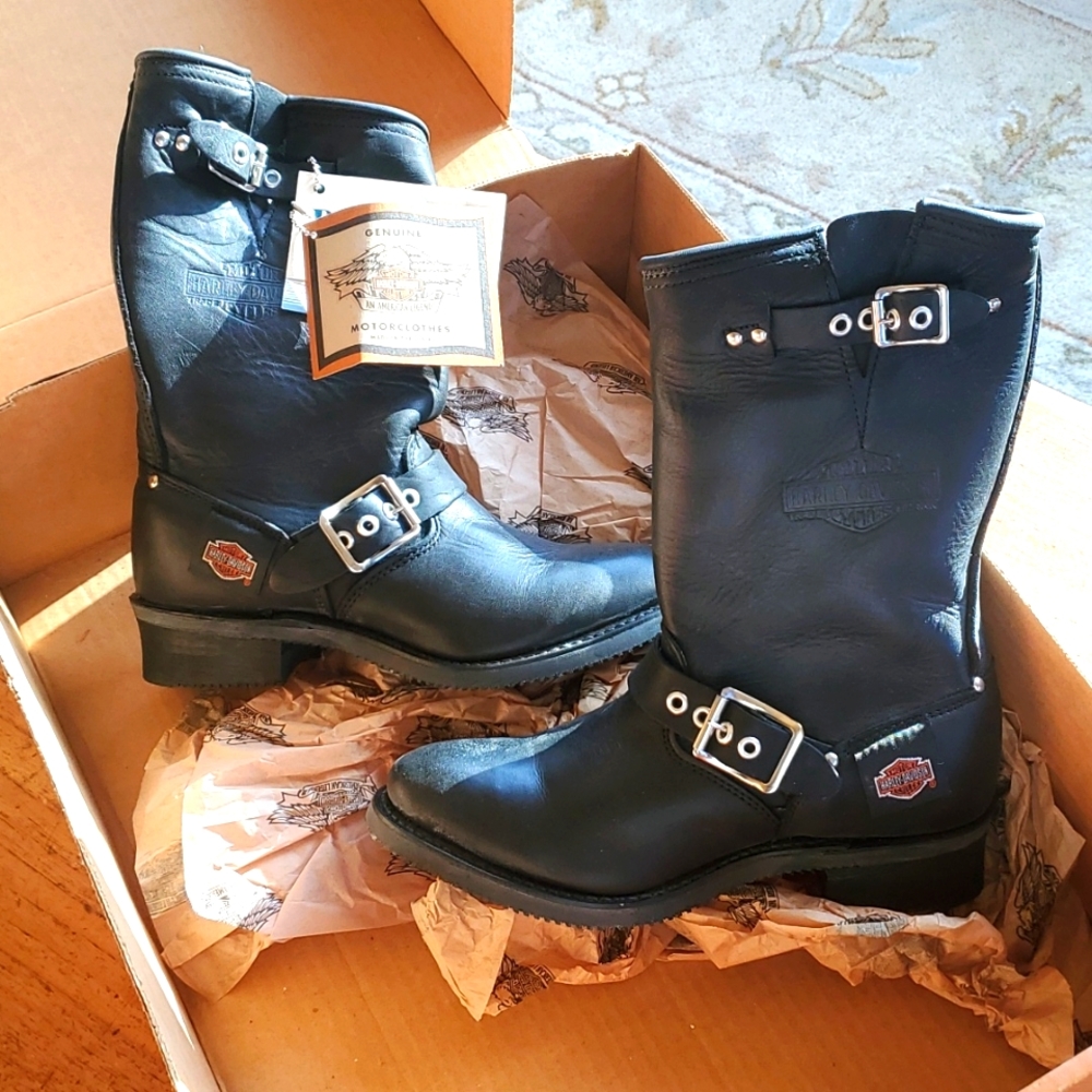 Harley boots, size 6 black leather